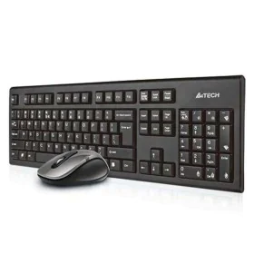 Tastatur mit Maus A4 Tech 7100N Qwerty UK Schwarz Schwarzweiß Kein Englisch QWERTY Qwerty US von A4 Tech, Tastatur-Maus-Sets ...