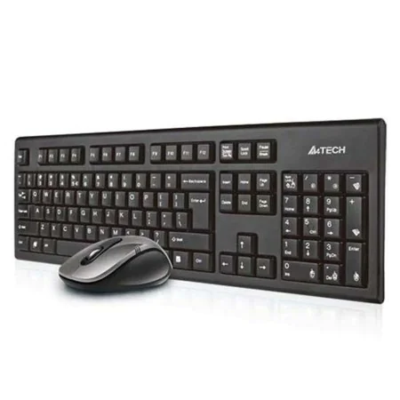 Teclado e Rato A4 Tech 7100N Qwerty UK Preto Monocromática No Inglês QWERTY Qwerty US de A4 Tech, Packs de teclado e rato - R...