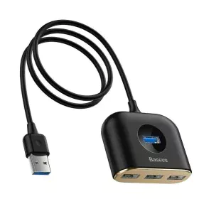 Hub USB Baseus Square round 4-in-1 Noir de Baseus, Hubs de réseau - Réf : S9123048, Prix : 13,66 €, Remise : %