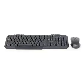 clavier et souris GEMBIRD KBS-WM-02 Noir Monochrome QWERTY Qwerty US de GEMBIRD, Ensembles Clavier et Souris - Réf : S9123271...