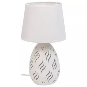 Lâmpada de mesa Alexandra House Living Branco Metal Tecido 220-240 V 18 x 31 x 18 cm de Alexandra House Living, Candeeiros de...