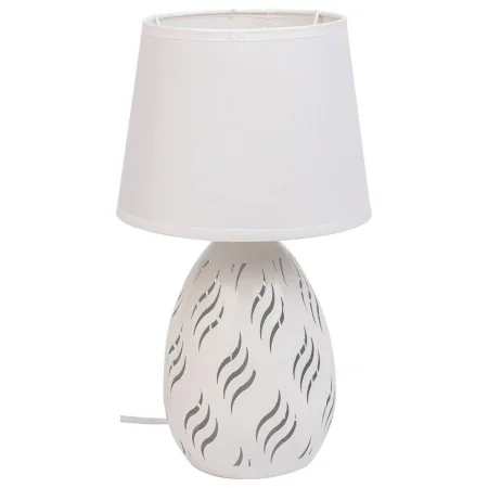 Lâmpada de mesa Alexandra House Living Branco Metal Tecido 220-240 V 18 x 31 x 18 cm de Alexandra House Living, Candeeiros de...