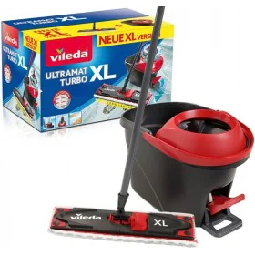 Mop with Bucket Vileda Ultramat Turbo XL Schwarz Rot Mikrofaser von Vileda, Bodenwischer - Ref: S9126704, Preis: 48,73 €, Rab...