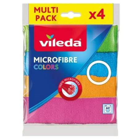 Bayeta microfibra Vileda 155717 Azul Blanco Verde Naranja Gris oscuro (4 Unidades) (4 Piezas) de Vileda, Paños y toallas de c...