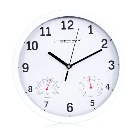 Horloge Murale Esperanza EHC016W Blanc verre Plastique 25 cm de Esperanza, Pendules murales - Réf : S9128389, Prix : 5,86 €, ...