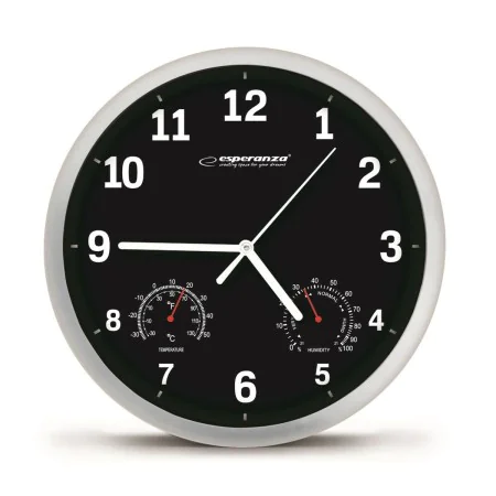 Horloge Murale Esperanza EHC016K Noir verre Plastique 25 cm de Esperanza, Pendules murales - Réf : S9128390, Prix : 6,10 €, R...