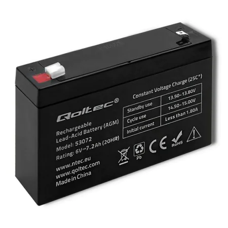 Batería para SAI Qoltec 53072 7200 mAh 6 V de Qoltec, Reemplazos de batería para sistemas de alimentación ininterrumpida - Re...