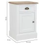 Mesa de Cabeceira Alexandra House Living Branco Castanho 35 x 63 x 41 cm de Alexandra House Living, Mesinhas de cabeceira - R...