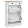 Sapateira Alexandra House Living Branco Castanho 33 x 120 x 80 cm de Alexandra House Living, Sapateiras - Ref: D1632120, Preç...