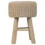 Banqueta Alexandra House Living Creme Bambu Pinheiro Esponja Madeira MDF 32 x 44 x 32 cm de Alexandra House Living, Cadeiras ...