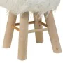 Stool Alexandra House Living White Plush Bamboo Pinewood Sponge MDF Wood 32 x 44 x 32 cm by Alexandra House Living, Sofas and...