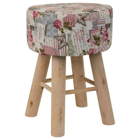 Stool Alexandra House Living Pink Bamboo Pinewood Sponge MDF Wood 32 x 44 x 32 cm by Alexandra House Living, Sofas and chairs...