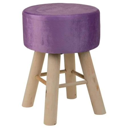 Banqueta Alexandra House Living Violeta Veludo Bambu Pinheiro Esponja Madeira MDF 32 x 44 x 32 cm de Alexandra House Living, ...