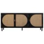 Credenza Alexandra House Living Nero Naturale Rattan Legno di paulownia 45 x 86 x 165 cm di Alexandra House Living, Credenze ...