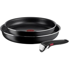 Set of Frying Pans Tefal L1539143 Black Aluminium 3 Pieces 2 Units Ø 24 cm Ø 28 cm by Tefal, Frying Pans - Ref: S9136389, Pri...