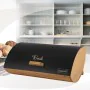 Panera Feel Maestro MR-1775-BLACK Negro Madera Metal Bambú 25 x 13,3 x 36,5 cm de Feel Maestro, Almacenamiento de alimentos -...