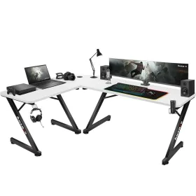 Bureau Gaming Huzaro HZ-Hero 7.0 Blanc Noir Fibre de Carbone 154 x 72,5 x 117 cm de Huzaro, Bureaux et tables d'ordinateurs -...