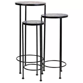 Flower Pot Stand Alexandra House Living Black Iron Tile 30 x 68 x 30 cm 3 Pieces by Alexandra House Living, Accessories - Ref...