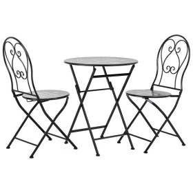 Ensemble Table + 2 Chaises Alexandra House Living Noir 60 x 75 x 60 cm de Alexandra House Living, Salons de jardin - Réf : D1...