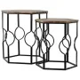 Set of 2 tables Alexandra House Living Brown Black Iron MDF Wood 39 x 57 x 39 cm by Alexandra House Living, Tables - Ref: D16...