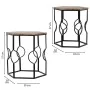 Set of 2 tables Alexandra House Living Brown Black Iron MDF Wood 39 x 57 x 39 cm by Alexandra House Living, Tables - Ref: D16...