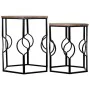 Set of 2 tables Alexandra House Living Brown Black Iron MDF Wood 39 x 57 x 39 cm by Alexandra House Living, Tables - Ref: D16...