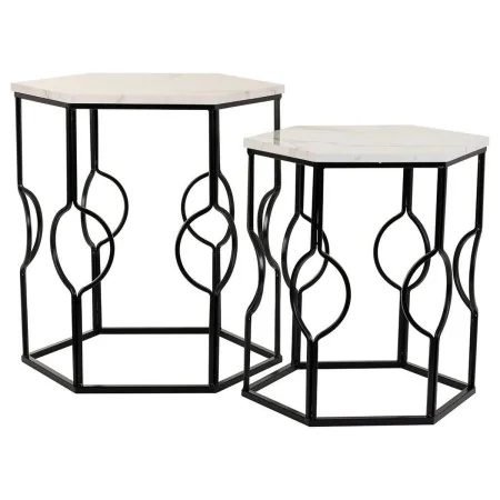 Set of 2 tables Alexandra House Living White Iron MDF Wood 39 x 57 x 39 cm by Alexandra House Living, Tables - Ref: D1632243,...