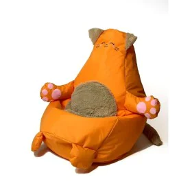 Pouffe GO GIFT Orange Oxford Cat 105 x 80 cm by GO GIFT, Footstools - Ref: S9143067, Price: 72,24 €, Discount: %