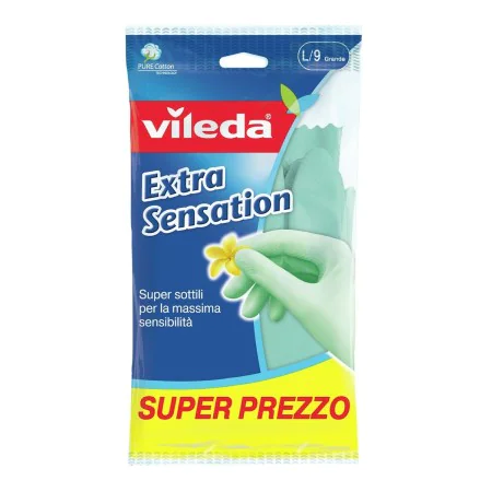 Gants Jetables Vileda 167395 L Vert Coton Latex de Vileda, Gants - Réf : S9144510, Prix : 2,19 €, Remise : %