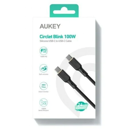 Câble USB-C Aukey CB-SCC102 Noir 1,8 m de Aukey, Câbles USB - Réf : S9145552, Prix : 16,08 €, Remise : %