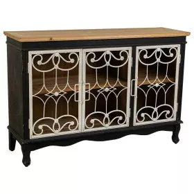 Credenza Alexandra House Living Nero Vetro Legno di abete Legno MDF 36 x 80 x 120 cm di Alexandra House Living, Credenze e bu...