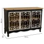 Sideboard Alexandra House Living Black Glass Fir wood MDF Wood 36 x 80 x 120 cm by Alexandra House Living, Sideboards - Ref: ...