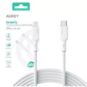 USB to Lightning Cable Aukey CB-SCL2 White Black 1,8 m by Aukey, Lightning Cables - Ref: S9164172, Price: 29,62 €, Discount: %