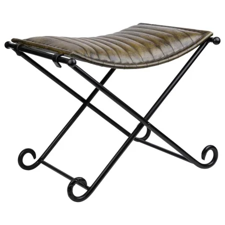 Bench Alexandra House Living Green Leather Metal Iron 45 x 45 x 52 cm by Alexandra House Living, Chairs - Ref: D1632617, Pric...