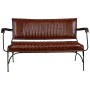 Bench Alexandra House Living Brown Leather Metal Iron 62 x 75 x 112 cm by Alexandra House Living, Benches - Ref: D1632620, Pr...