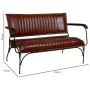 Bench Alexandra House Living Brown Leather Metal Iron 62 x 75 x 112 cm by Alexandra House Living, Benches - Ref: D1632620, Pr...