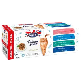 Aliments pour chat Butcher's Delicious Dinners Poisson 40 x 100 g de Butcher's, Humide - Réf : S9197171, Prix : 21,18 €, Remi...