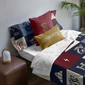 Funda Nórdica Harry Potter Hogwarts Multicolor 175 Hilos 155 x 220 cm Cama de 90 de Harry Potter, Edredones y fundas para edr...