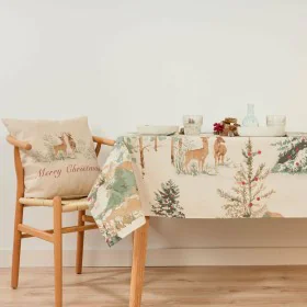 Stain-proof resined tablecloth Belum Christmas Deer Brown Red Green Linen 100 x 150 cm by Belum, Tablecloths - Ref: S9802170,...