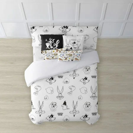 Nordic cover Looney Tunes Looney B&W White black 175 Threads 200 x 200 cm by Looney Tunes, Quilts and quilt covers - Ref: S98...