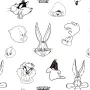 Nordic cover Looney Tunes Looney B&W White black 175 Threads 200 x 200 cm by Looney Tunes, Quilts and quilt covers - Ref: S98...