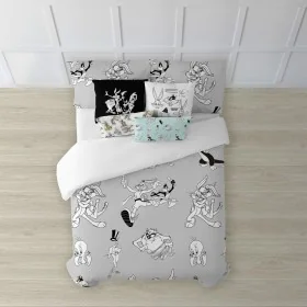 Copripiumino Looney Tunes Looney BN Bianco black 175 Fili 260 x 240 cm di Looney Tunes, Piumini e copripiumini - Rif: S980332...