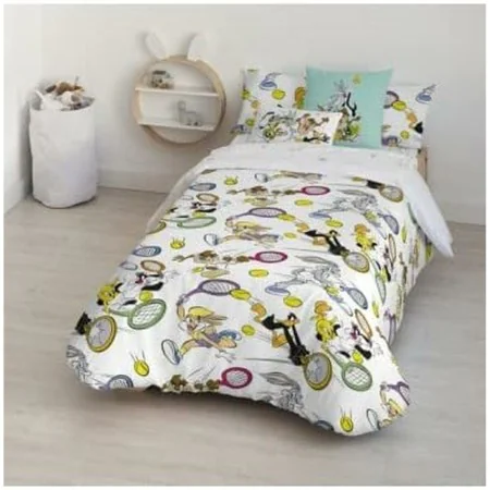 Copripiumino Looney Tunes Looney Tenis Multicolore 175 Fili 140 x 200 cm di Looney Tunes, Piumini e copripiumini - Rif: S9803...