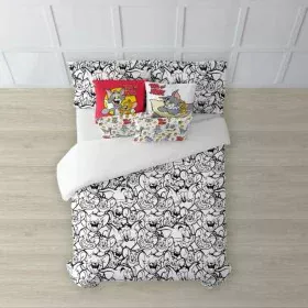 Capa nórdica Tom & Jerry B&W Branco black 175 Fios 220 x 220 cm de Tom & Jerry, Edredão e capas de edredão - Ref: S9803433, P...