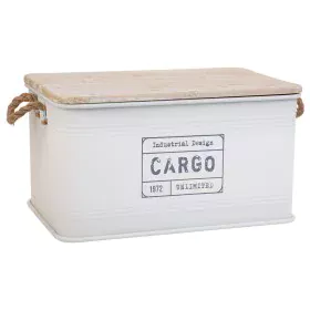 Baule Alexandra House Living Cargo Bianco Canapa Metallo Legno di abete 38 x 60 x 33 cm di Alexandra House Living, Bauli - Ri...