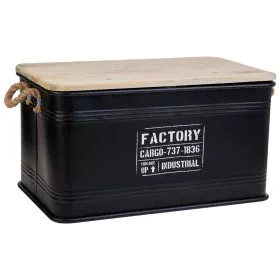 Baule Alexandra House Living Factory Nero Canapa Metallo Legno di abete 38 x 60 x 33 cm di Alexandra House Living, Bauli - Ri...