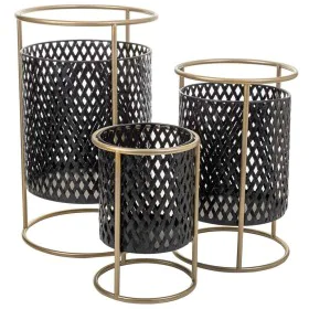 Set de Maceteros Alexandra House Living Negro Metal Hierro 27 x 74 x 27 cm 3 Piezas de Alexandra House Living, Maceteros - Re...