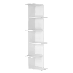 Estante de Esquina Alexandra House Living Branco Madeira MDP 37 x 141 x 24 cm 4 Prateleiras de Alexandra House Living, Estant...