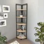 Corner Shelves Alexandra House Living Black Oak Metal Wood MDP 67 x 159 x 33 cm 4 Shelves industrial by Alexandra House Livin...