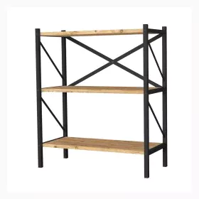 Bookshop Alexandra House Living Black Oak Metal Wood MDP 66 x 85 x 34 cm industrial 3 Shelves by Alexandra House Living, Book...